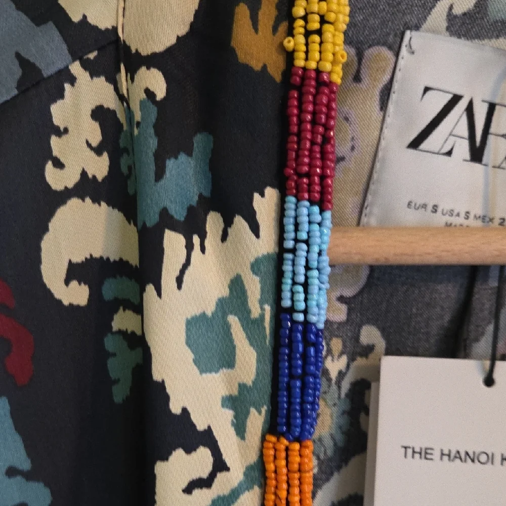 Zara Colorful Abstract Print Robe - Picture 3 of 5